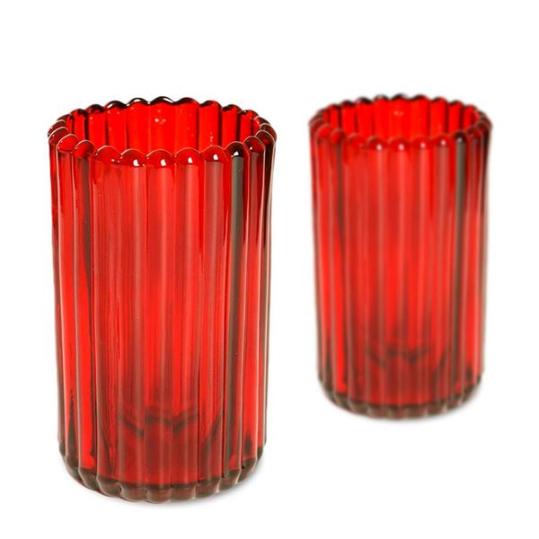Stripe glas - Rød
